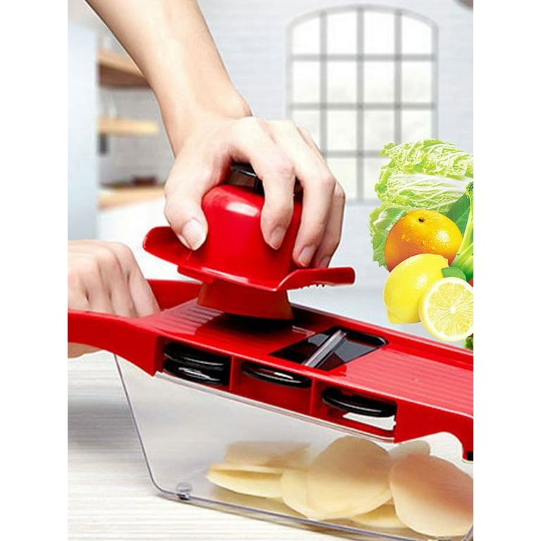 Vegetable Cutter with 6 Blades Multifunctional Mandoline Onion Chopper Time  Saving Vegetable Fruits Dicer Kitchen Food Slicer Mincer with Container