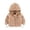 Brown, variant on Krdevn Solid Baby Sherpa Hooded Jacket Zip Up Plush Coat Size:2-3 Years