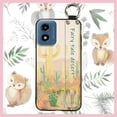 thumbnail image 5 of LYM-Phone Case For MOTO G Play 2024/4G/5G, Oil Painting Waterproof Anti-knock ring Back Cover Silicone Wrist Strap Lanyard Shockproof Wristband Soft case Kickstand Dirt-resistant flower, 5 of 9