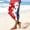 Red plus size patriotic capri pants a1, variant on Cagogo 4th of July Women Plus Size Capri Pants Elastic Waist Stretch American Flag Printed Casual Vacation Leggings Beach Trousers Summer Patriotic Pants, Red 2XL