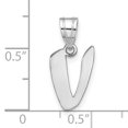 thumbnail image 4 of 14k White Gold Script Design Letter V Initial Pendant, 4 of 4