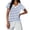 Blue, variant on APEXFWDT Women's Striped V Neck T Shirts Short Sleeve Tees Casual Basic Summer Tops,L,Blue