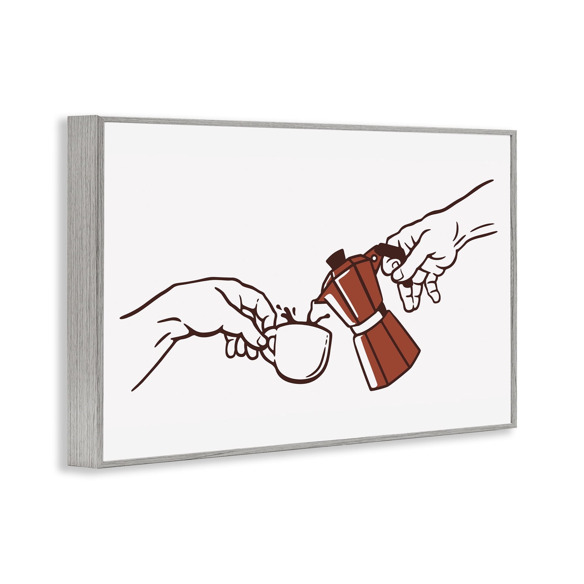 Stupell Industries Creation Of Coffee Classic Parody Gray Framed Giclee Art, design by Tobe Fonseca