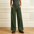 thumbnail image 2 of Kaemgyyd Jeans for Women High Waisted Loose Fit Pants Wide Leg Denim Trousers Casual Fall Fashion Denim Pants（Army Green,Large）, 2 of 7
