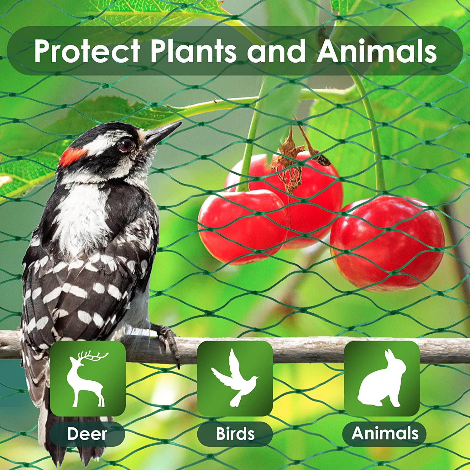 Bird Netting for Garden Protect Vegetable Plants and Fruit Trees13X20Ft,Plastic Trellis Netting for Birds, Deer,Squirrels and Other Animals