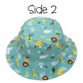 thumbnail image 3 of FlapJackKids - Patterned Sun Hat - Grey Zoo - S (6M-2Y), 3 of 4