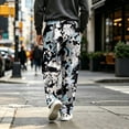 thumbnail image 7 of GrmtClth Mens Camouflage Cargo Pants Relaxed Open Bottom Lightweight Street Style Multi Utility Pocket Walking Daily Pants Black 2XL, 7 of 7