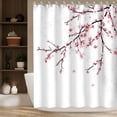 thumbnail image 2 of JOOCAR Cherry Blossom Shower Curtain with 12 Hooks Washable Polyester Fabric 72"x72" inch, 2 of 7