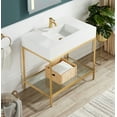 thumbnail image 5 of ANZZI Ventura 36 in. Console Sink in Brushed Gold with Matte White Counter Top, 5 of 8