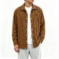 thumbnail image 5 of MXALUOB Men's Corduroy Jackets Button Front Textured Shirt Jacket with Chest Pocket Turn Down Collar Long Sleeve Casual Overshirt, 5 of 5