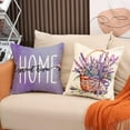 thumbnail image 4 of Decorative Throw Pillow Cover Plant Lavender - 18 x 18 Purple Flower Basket Pillow Cushion Case - 4 Pack Linen Square Pillow Cushion Cover, Great for Couch, Patio, Chair, Yard, Living Room Decor, 4 of 6
