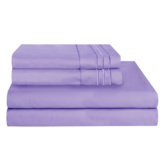1500 Wrinkle Free Microfiber Bed Sheet Set Deep Pocket Twin/Twin XL Lilac