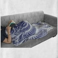 thumbnail image 5 of Art Abstract Soft Flannel Fleece Throw Blanket, Abstract and Quirky Design of Digitally Generated Fractal, Cozy Plush for Indoor and Outdoor Use, 70" x 90", Dark Lavender Ceil Blue, by Ambesonne, 5 of 5