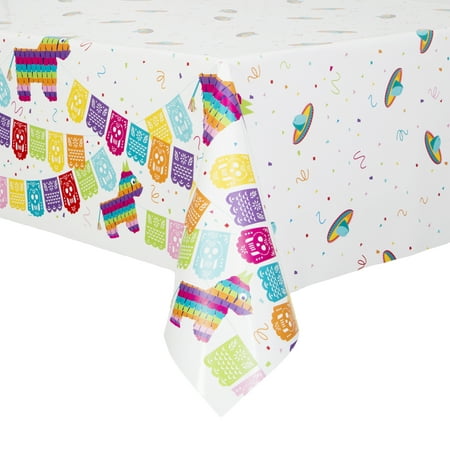 Mexican Fiesta Plastic Party Tablecloth, 84 x 54in