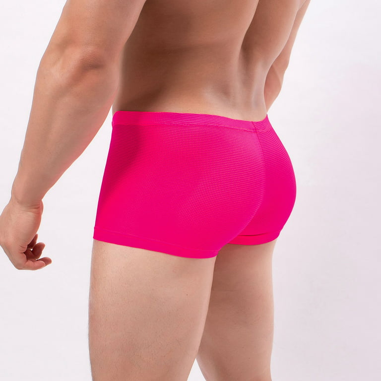 PEASKJP Underwear for Mens Men's Classic Fit Wicking Boxer Briefs (Hot  Pink,XL)