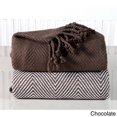 thumbnail image 1 of Affinitylinens HBTH100PCT-CHO Doux. 100 pour Cent Coton Main Torsadée Lancer 50 x 60 & 44; Chocolat - Lot de 2, 1 of 1