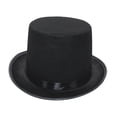 thumbnail image 2 of de fieltro negro Sombreros de fiesta Accesorio de disfraz de Halloween Sombrero Fedora clásico para L Jinwen Sombrero de copa de fieltro, 2 of 8