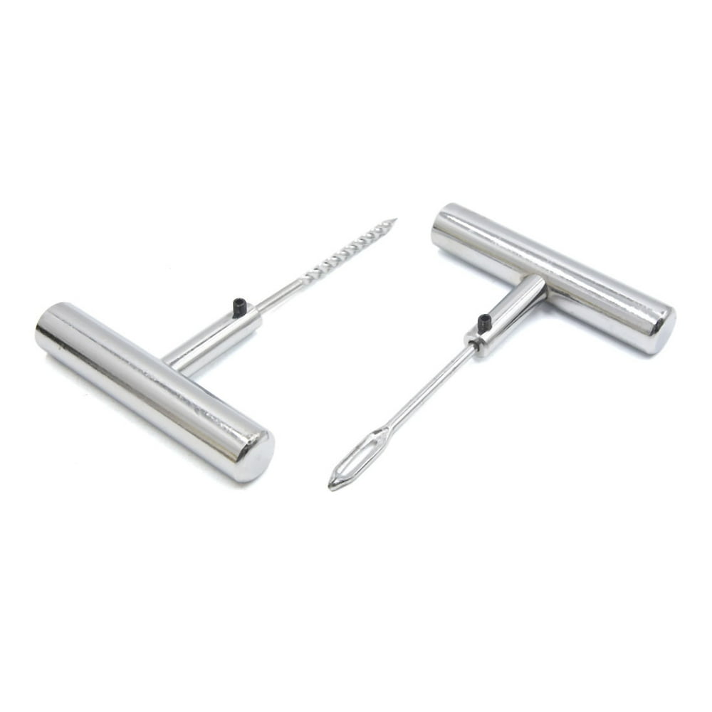 2pcs Stainless Steel T Handle Car Patching Tubeless Tires Repair Tool