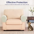 thumbnail image 4 of Soft Stretch Plush Armrest Covers, Armrest Covers for Chair/Sofa/Sloping Couch, Furniture Protector Armchair Slipcovers for Recliner, Set of 4 (Khaki), 4 of 8