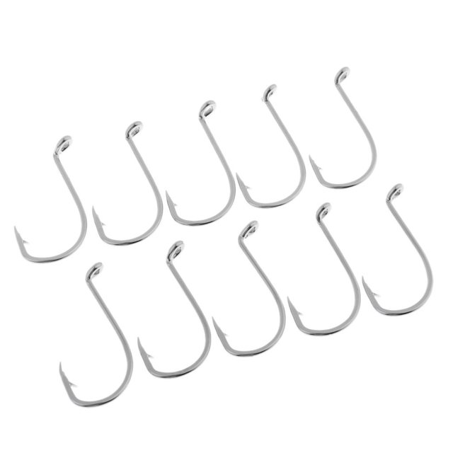 10 Uds. De anzuelos inoxidable, anzuelos de púas de ancho ancho, herramienta de soporte para cebos 05 shamjiam Gancho de pesca