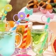 thumbnail image 2 of Mainstays 4-Pack Plastic Straw Topper Set, Cute Bows & Sunflowers, Reusable, Multi-Color, 2 of 6