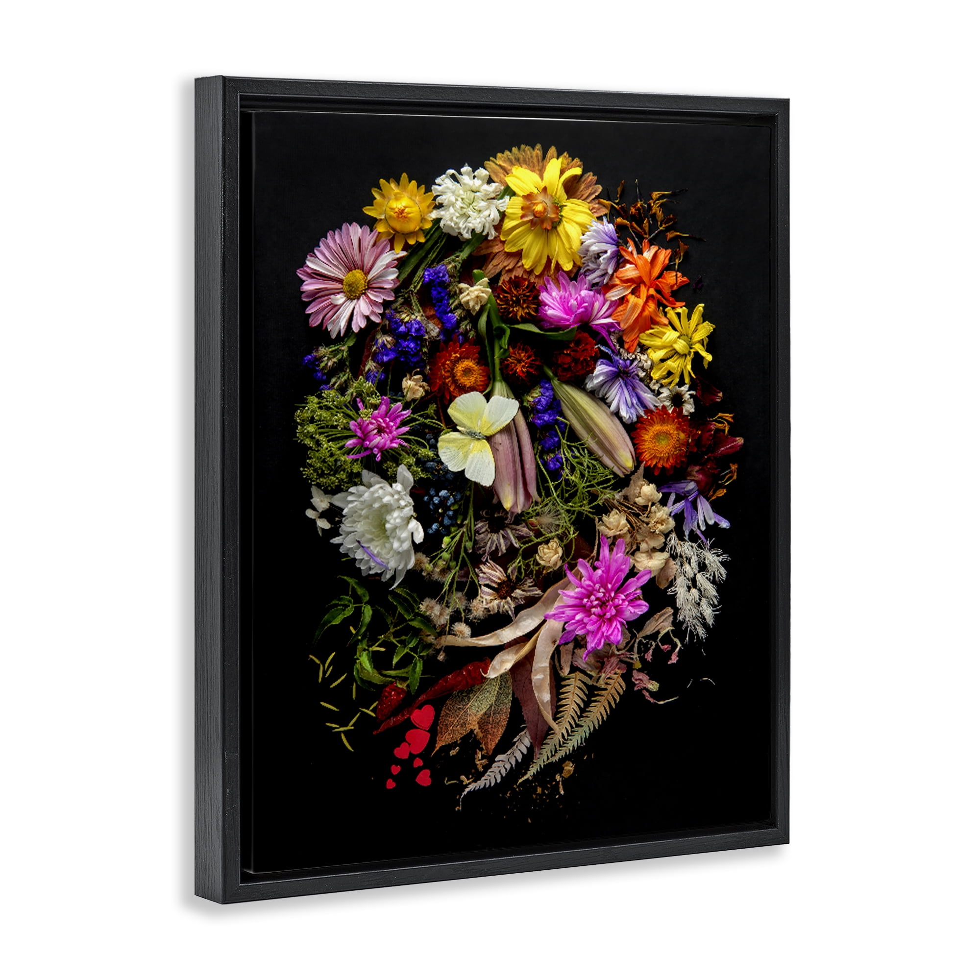 Stupell Industries November Flower Arrangement Black Framed Floater Canvas Wall Art, design by Carl Kravats