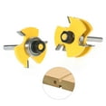 thumbnail image 2 of Yeacher 2PCS 3/4" Stock 1/4" Shank Tongue & Router Bit Set 3 T-shape Wood Milling Cutter For Woodworking Tools, 2 of 8