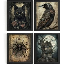 Hieng Vintage Christmas Wall Decor,Trendy Christmas Retro Posters for Room, Santa Snowman Deer Nutcracker Xmas Wall Art Prints for Living Room Kitchen Bedroom Office Set of 4 Unframed