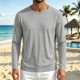 thumbnail image 6 of Frnrwgo Men's T-Shirt Regular Fit Long Sleeve Mesh Breathable Quick Dry Solid Color Athletic Gym Top, 6 of 7