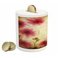 thumbnail image 2 of Floral Piggy Bank, Retro Flowers on Old Grunge Paper Background Nostalgic Background Bouquet Print, Ceramic Coin Bank Money Box for Cash Saving, 3.6" X 3.2", Sand Brown Pink, by Ambesonne, 2 of 4