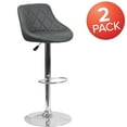 thumbnail image 3 of Flash Furniture 2 Pk. Contemporary Gray Vinyl Bucket Seat Adjustable Height Barstool with Chrome Base, 3 of 14