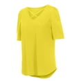 thumbnail image 7 of Mittory Womens Summer Tops V Neck Criss Cross Short Sleeve Basic Plain Tee T-Shirt, 7 of 7