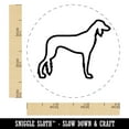 thumbnail image 2 of Saluki Dog Outline Self-Inking Rubber Stamp Ink Stamper - Blue Ink - Small 3/4 Inch, 2 of 7