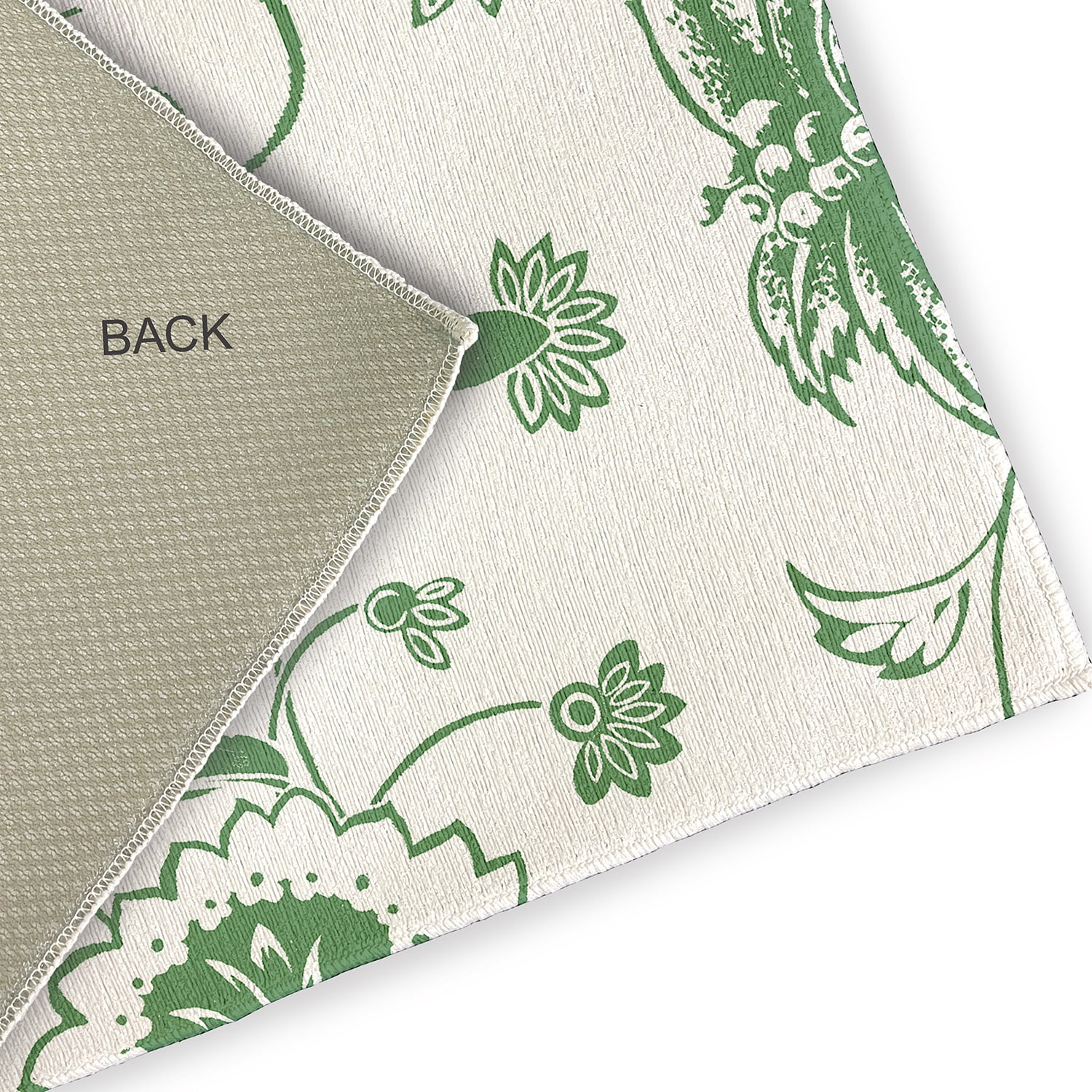 24" 36" Simply Daisy Traditional Bird Floral French Country Chenille Area Rug, Green