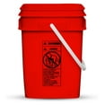 thumbnail image 2 of Hymkun 4 Gallon Square Food Grade Plastic Bucket with Lid, Made in USA (Pack of 2) BPA (Red), 2 of 3