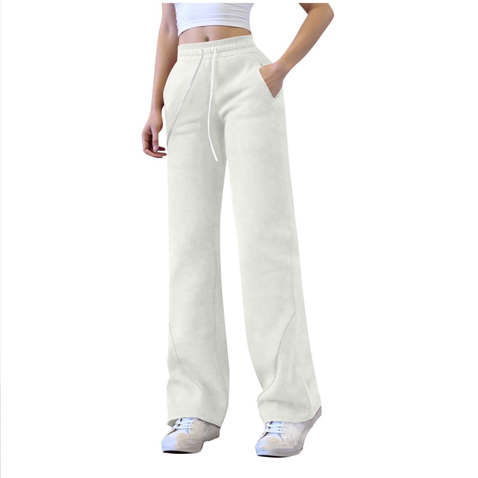 thumbnail image 2 of Womens Pants Elastic Waist Drawstring Side Pocket Straight Leg Cargo Sweatpants Black L 2 of 12