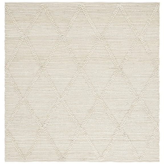 SAFAVIEH Martha Stewart Natural Fiber Georgene Diamond Area Rug, Natural, 6' x 6' Square