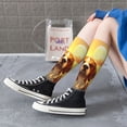 thumbnail image 3 of Lsque Sunset Meditating Dog Printed Crew Socks Men's Women's LightWeight Thin Casual Calf Socks ,Knee High Socks,Cotton Socks, 3 of 9