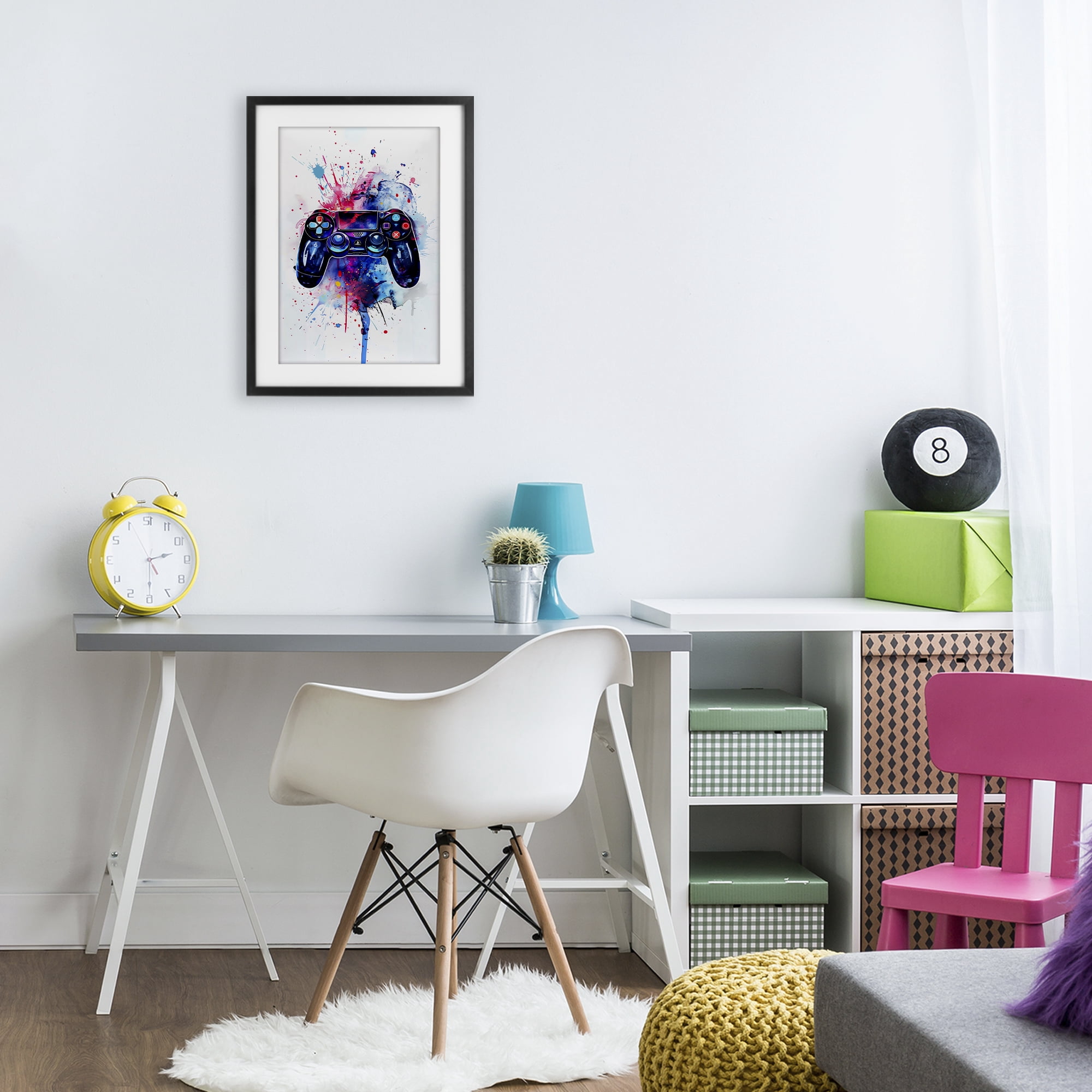 Stupell Industries Burst of Color Controller Black Framed Print Under Glass, design by Creative Studio