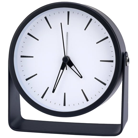 REGALWOVEN Vintage Tabletop Alarm Clock with Stand, Rotatable, Non-Tick, Perfect for Study/Office Black 4.5"L x 1.6"W x 5.0"H