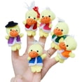 thumbnail image 2 of Juego de 6 marionetas de dedo con forma de pato de peluche, dibujos animados para niños, 2 of 7