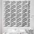 thumbnail image 1 of Cattle Tapestry, Vintage Engraved Style Herd of Sheep and Lamb with Fur on White Background, Fabric Wall Hanging Decor for Bedroom Living Room Dorm, 5 Sizes, Black and White, by Ambesonne, 1 of 1