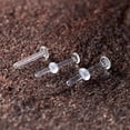 thumbnail image 6 of Lead-free glass earrings for women with piercing ears invisible ear sticks I4 P5M6, 6 of 9