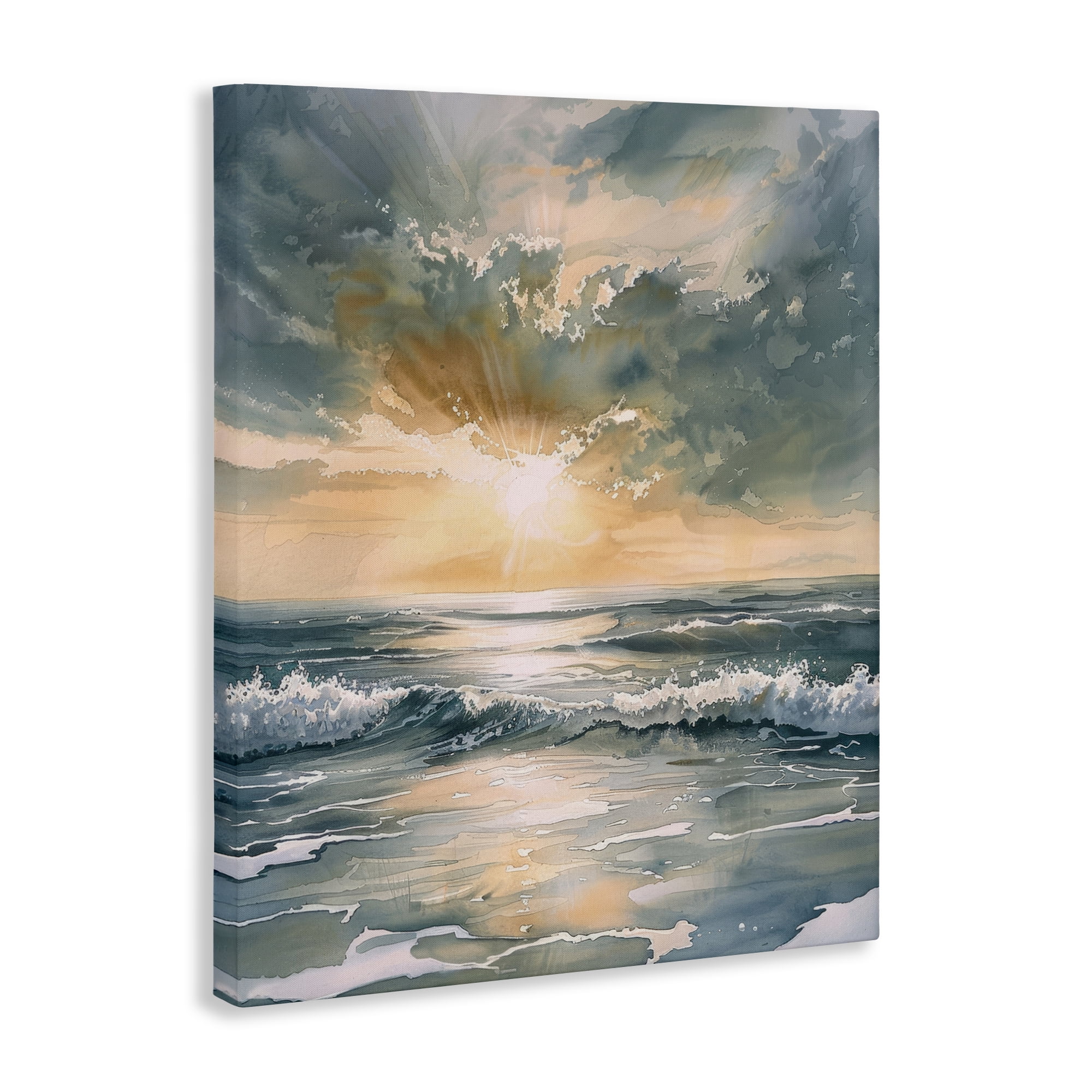 Stupell Industries Sunlit Waves Golden Reflection Canvas Wall Art, design by Petal Prints Design