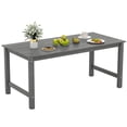 thumbnail image 1 of Gymax HDPE Outdoor Dining Table for 6 Person 67'' Patio Table w/ Wood-Like Tabletop Gray, 1 of 7