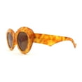 thumbnail image 3 of Womens Thick Plastic Mod Fashion Large Cat Eye Sunglasses Yellow Tortoise Brown, 3 of 4