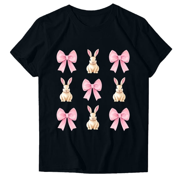 Ruimatai Women's Funny Print T-Shirt Short Sleeve Casual Blouse Round Neck Top Fashion Tee