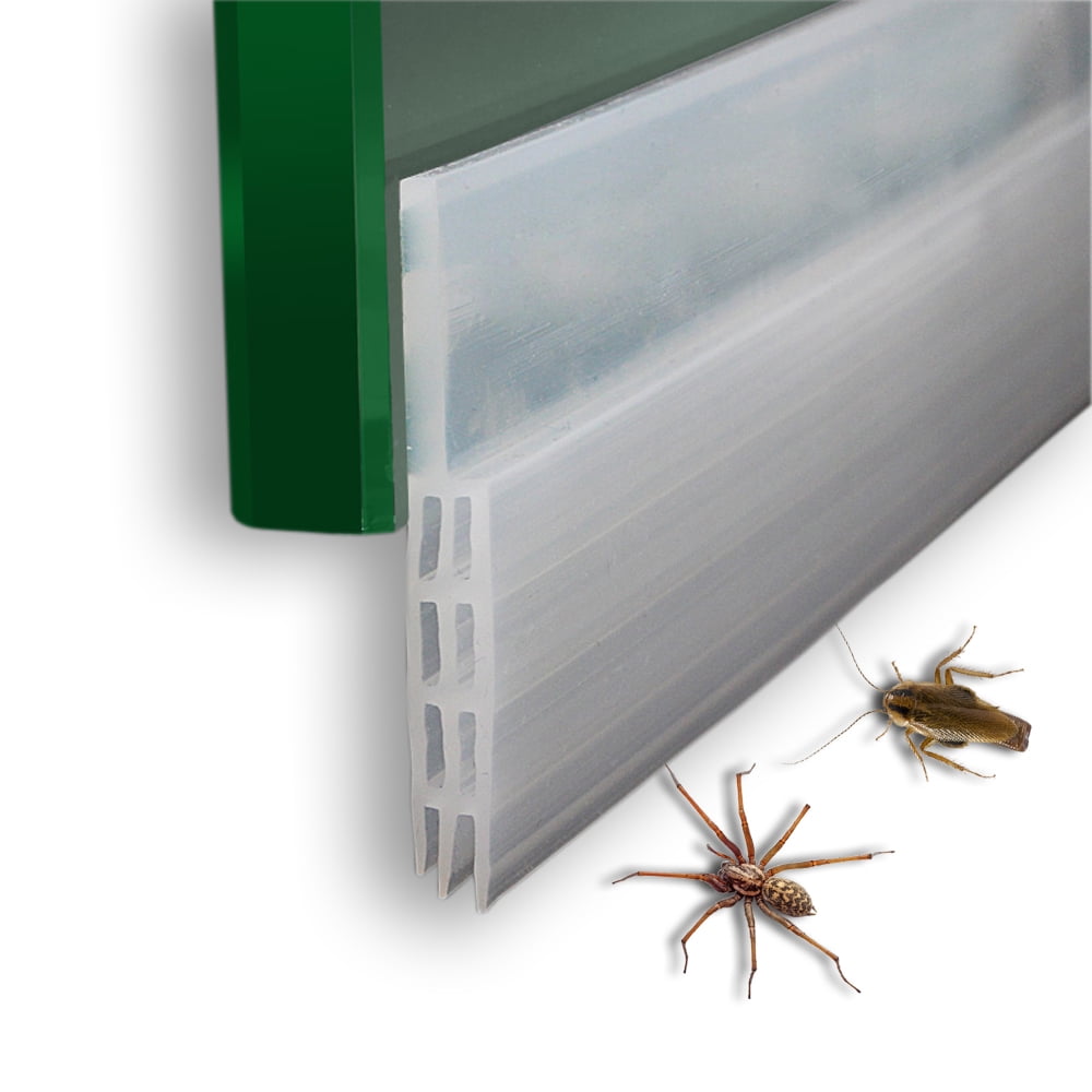 VITAM AMO Door Sweep, Door Draft Stopper, Weather Stripping No Tools Requried 2' Width x 39' Length Easy Cut to Size (Clear)