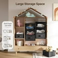 thumbnail image 6 of 6-Shelf Hanging Closet Organizer, Hanging Shelves with 2 Separable 3-Tier Shelves, Closet Shelves Organizer with 3 Removable Drawers for Wardrobe, Nursery, Baby Clothes Organizer, Black, 6 of 7