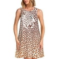 thumbnail image 1 of Fotbe Leopard Brown Vestido de Verano sin Mangas para Mujer – Vestido Midi Línea A, Estilo Camiseta Floral, Vestido Playero Casual y Fluido, 1 of 7